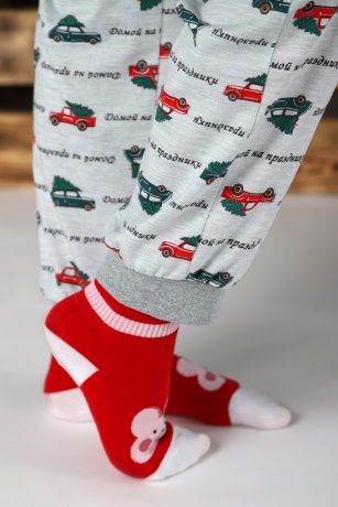 Пижама для девочки новогодняя family look Каникулы-1 зеленый