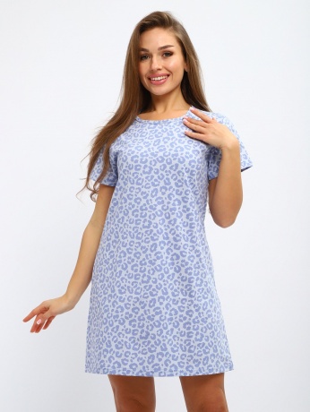 Туника женская голубая, леопард