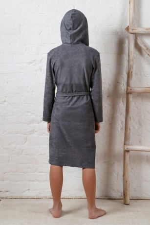 Детский махровый халат для бассейна Овер-5 (темно-серый)