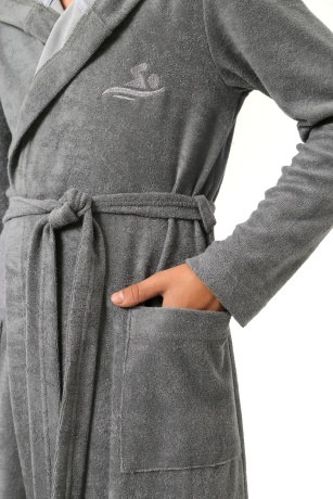 Детский махровый халат для бассейна Овер-5 (темно-серый)