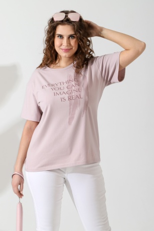 Футболка женская Вавилон-4 пудровый