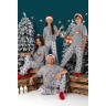 Пижама новогодняя для девочки family look Каникулы-1 серый