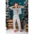 Пижама новогодняя для девочки family look Каникулы-1 серый