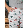 Пижама новогодняя для девочки family look Каникулы-1 серый