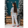 Пижама новогодняя для девочки family look Каникулы-1 серый