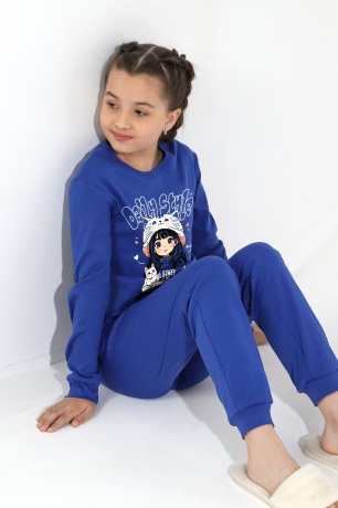 Пижама для девочки Энди синий