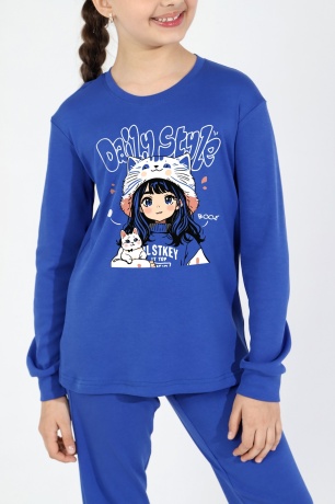 Пижама для девочки Энди синий