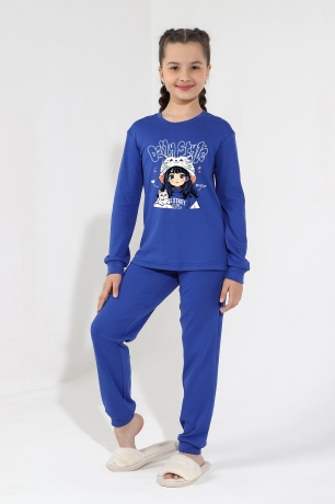 Пижама для девочки Энди синий