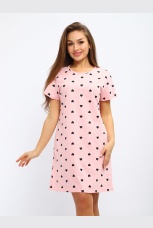 Туника женская розовая с сердечками