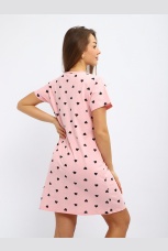 Туника женская розовая с сердечками