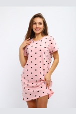 Туника женская розовая с сердечками