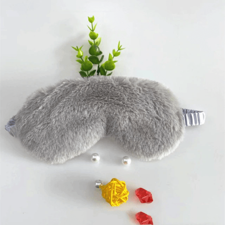 Маска для глаз иск.мех серый