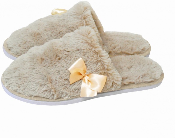 Женские тапочки искусственный мех "Бантик" закрытый нос