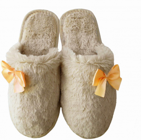 Женские тапочки искусственный мех "Бантик" закрытый нос