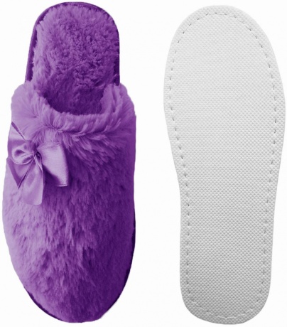 Женские тапочки искусственный мех "Бантик" закрытый нос