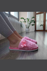 Женские тапочки искусственный мех &quot;Бантик&quot; закрытый нос