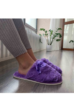 Женские тапочки искусственный мех &quot;Бантик&quot; закрытый нос