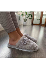 Женские тапочки искусственный мех &quot;Бантик&quot; закрытый нос