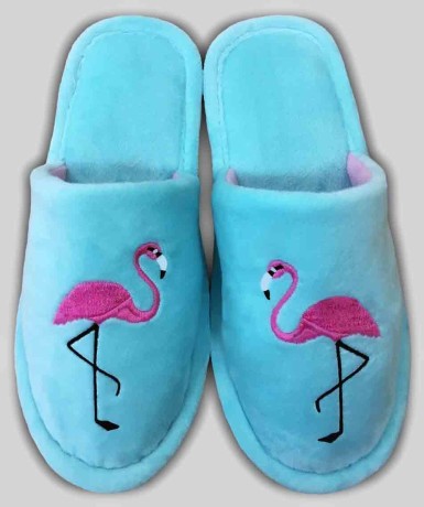 Женские тапочки велюр "Фламинго"