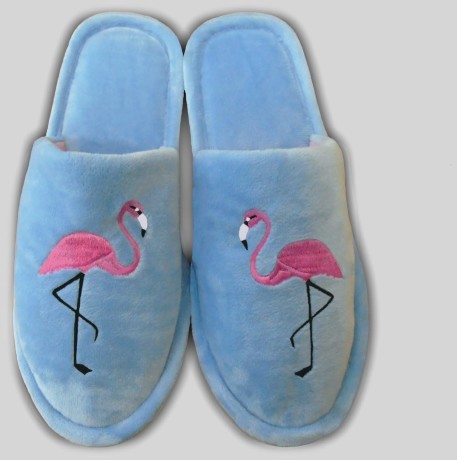 Женские тапочки велюр "Фламинго"