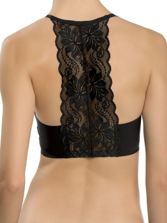 Майка-топ для женщин с кружевной спинкой(черный)