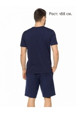 Мужской комплект темно-синий &quot;Я буду тебя бесить&quot; (шорты, рост 188)