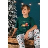 Пижама для мальчика family look новогодняя Каникулы-2 зеленый