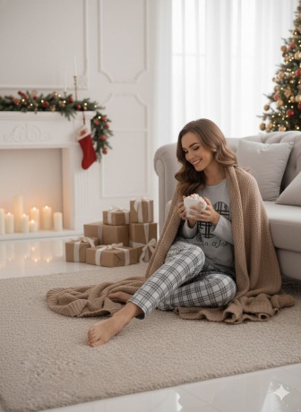 Женская пижама серая с начесом, длинный рукав, брюки