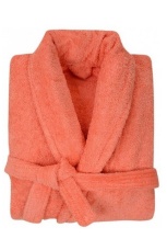 Махровый халат персиковый