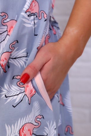 Пеньюар женский (халат и сорочка) Фламинго