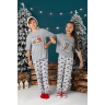 Пижама для мальчика новогодняя family look Каникулы-2 серый