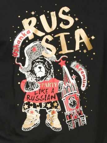 Мужской комплект черный с медведем (рост: 182)