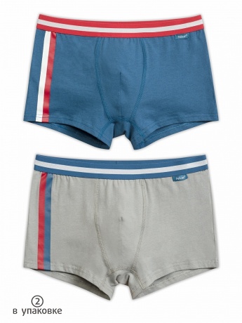 Трусы для мальчиков синий/серый с полоской (2 штук)