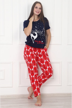Комплект Новогодних Пижам В Стиле Family Look Комплект Новогодних Пижам В Стиле Family Look