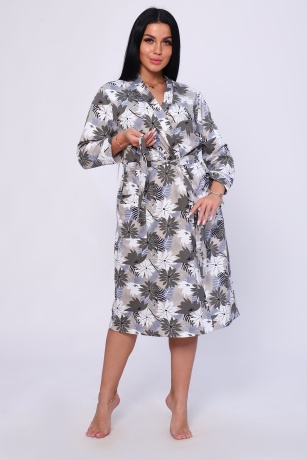 Пеньюар женский (халат и сорочка) фиолетово-серый