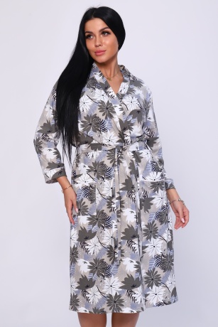 Пеньюар женский (халат и сорочка) фиолетово-серый