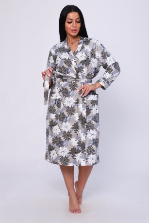 Пеньюар женский (халат и сорочка) фиолетово-серый