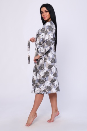 Пеньюар женский (халат и сорочка) фиолетово-серый