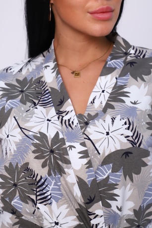 Пеньюар женский (халат и сорочка) фиолетово-серый