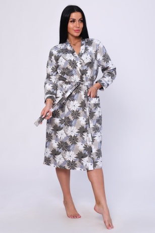 Пеньюар женский (халат и сорочка) фиолетово-серый