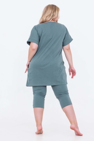 Костюм женский больших размеров, оливковый