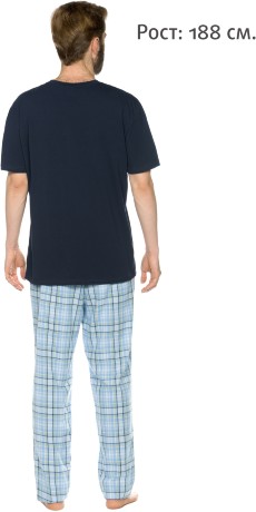 Комплект мужской темно-синий с пингвином (рост:188)