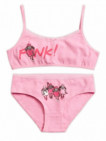 Комплект для девочек розовый с барашками