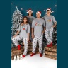 Пижама женская новогодняя family look Каникулы-3 серый