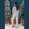 Пижама женская новогодняя family look Каникулы-3 серый