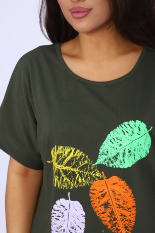 Костюм женский с листочками, хаки