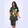 Костюм женский с листочками, хаки