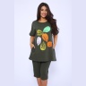 Костюм женский с листочками, хаки