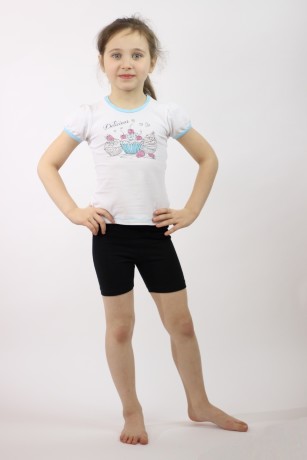 Бриджи детские черные короткие (128-164)