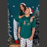 Пижама мужская новогодняя family look Каникулы-4 зеленый